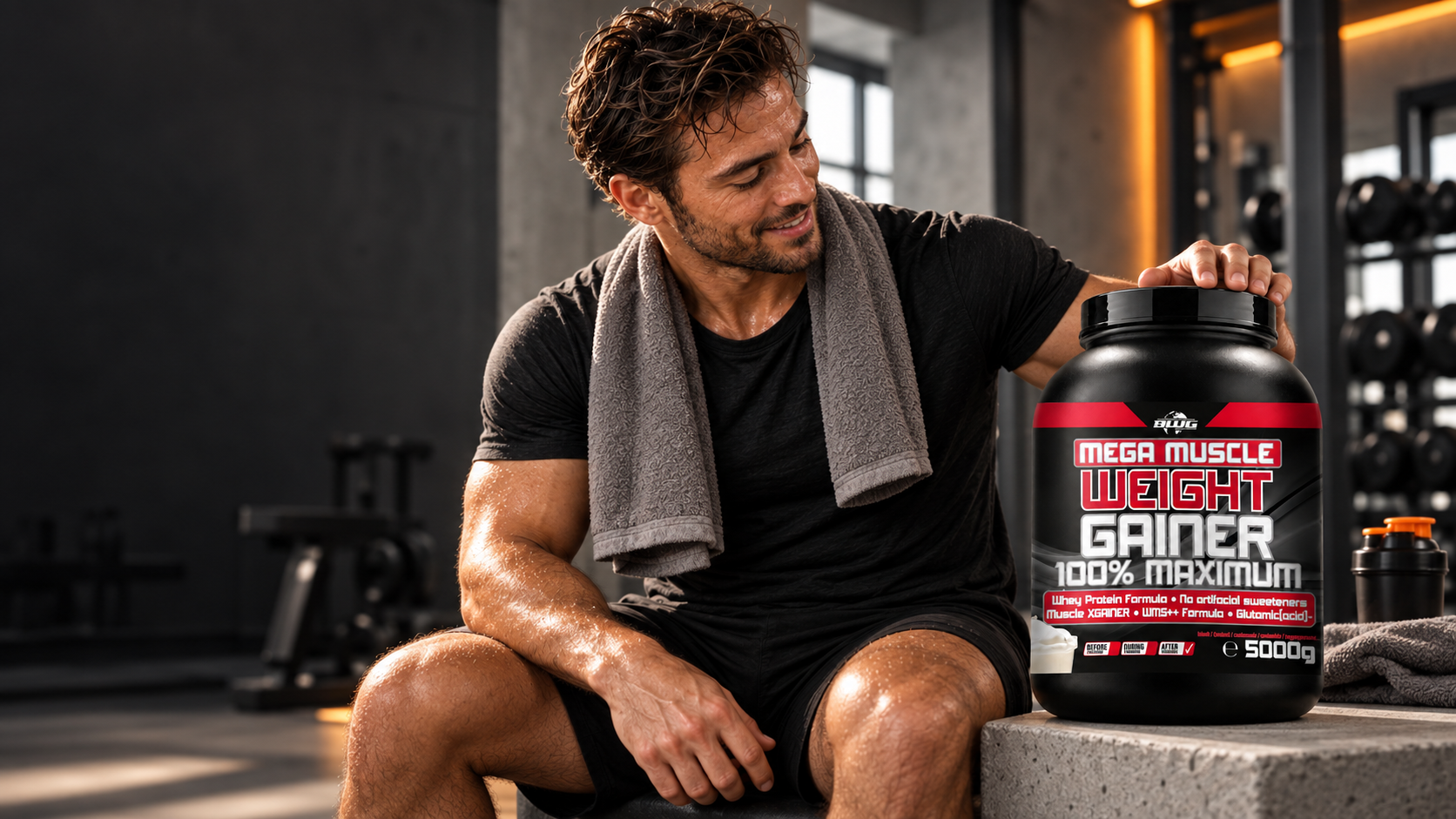 BWG Mega Muscle Weight Gainer 5 kg – Sportler in der Aufbauphase
