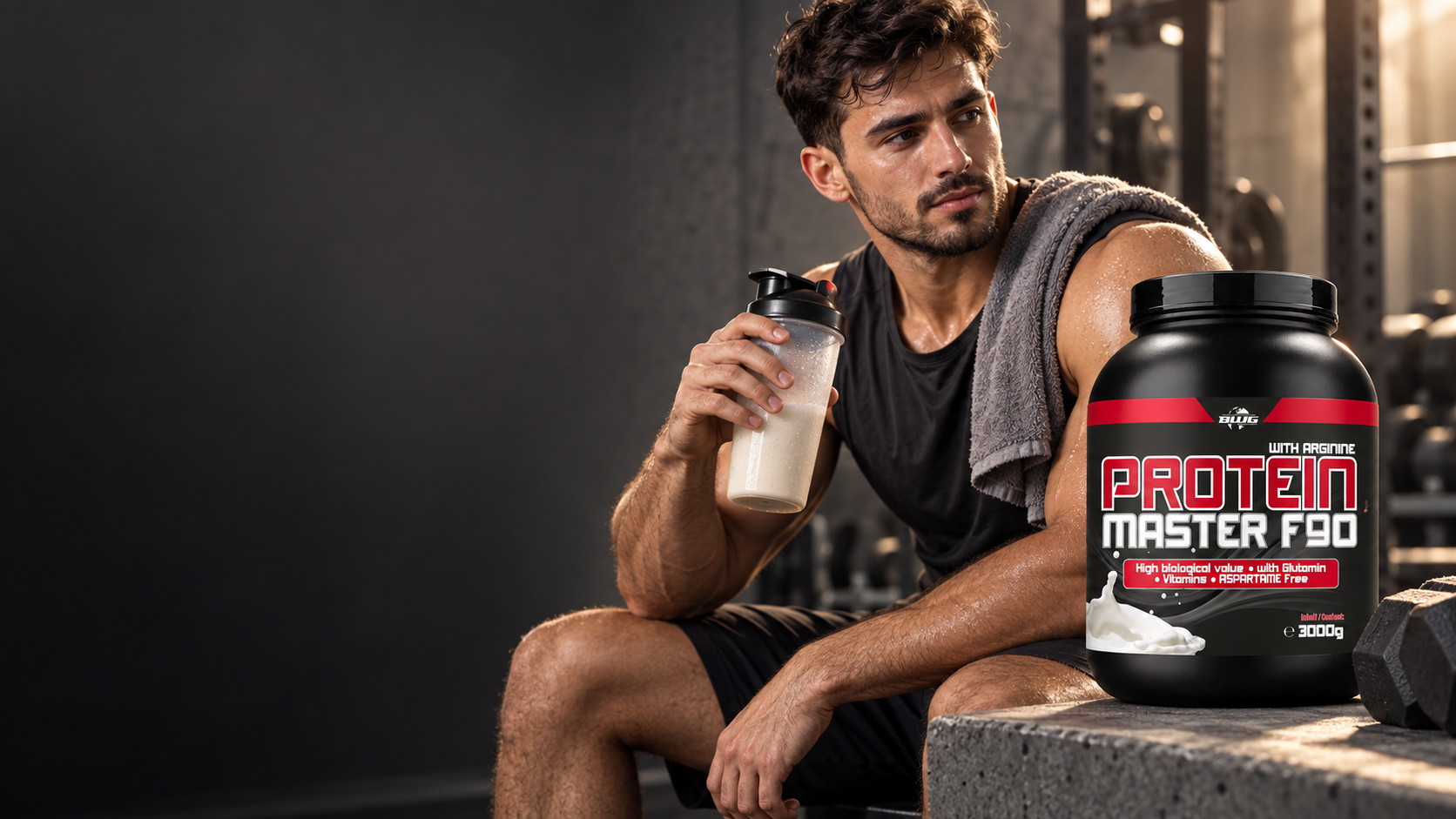 Athlet mit BWG Protein Master F90
