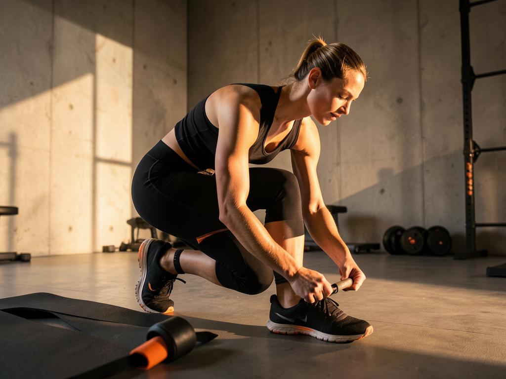 Athlete preparing for strength training